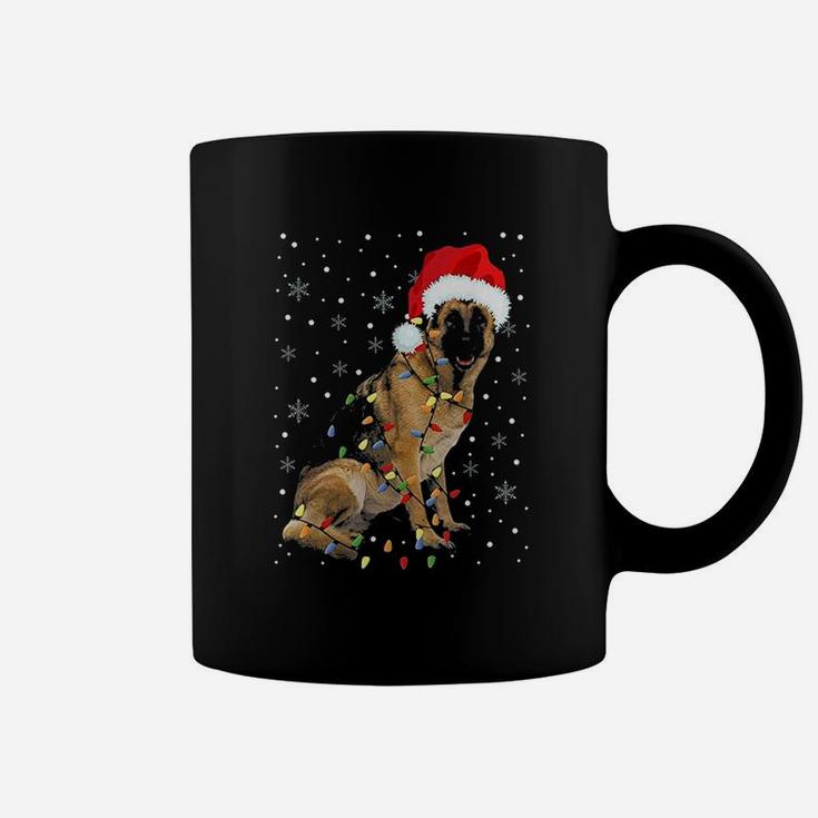 German Shepherd Christmas Santa Hat Funny Christmas Dog Love Coffee Mug