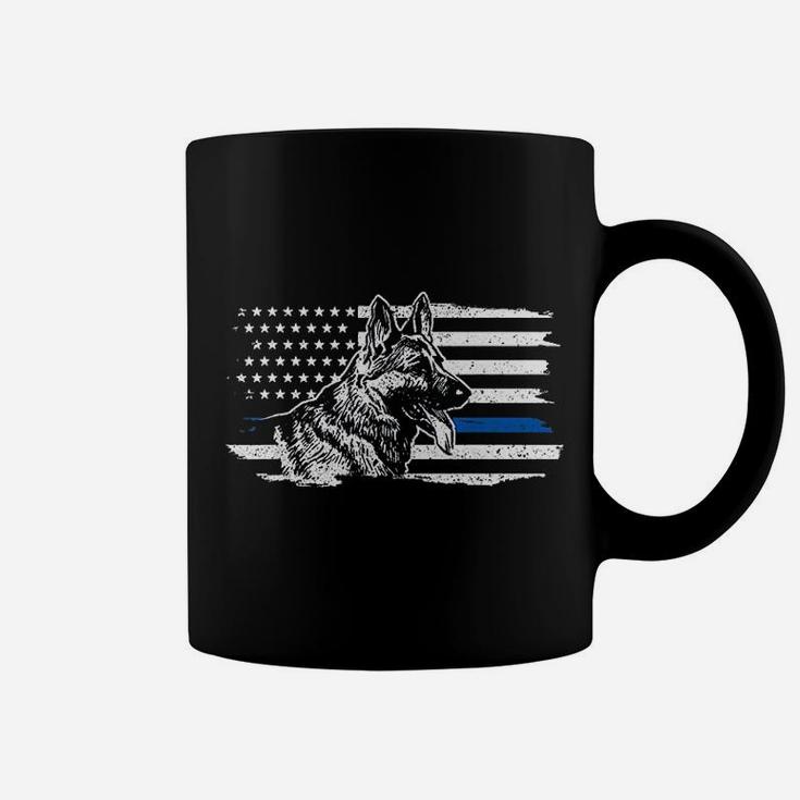 German Shepherd Dog Thin Blue Line Patriotic Police Coffee Mug