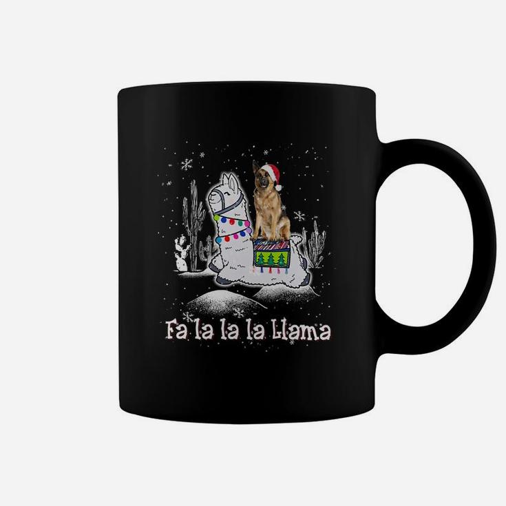 German Shepherd Fa La La La Llama Christmas Dog Lovers Coffee Mug