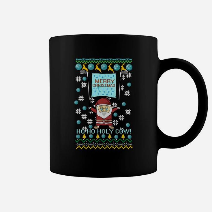 Golf Balls Reindeer Ho Ho Holy Cow Ugly Christmas Sweater Coffee Mug
