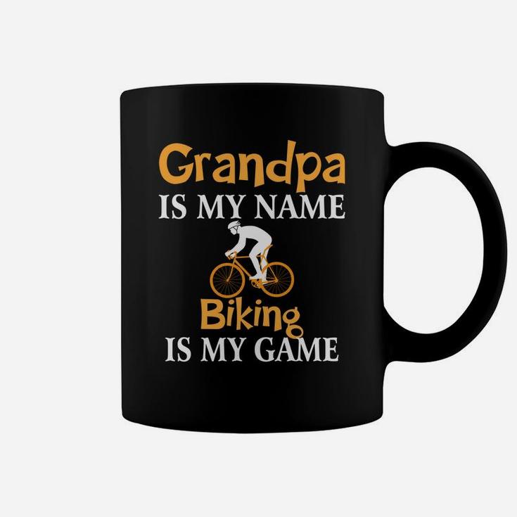 Grandpa Is My Name Biking Is My Game Fathers Day Coffee Mug