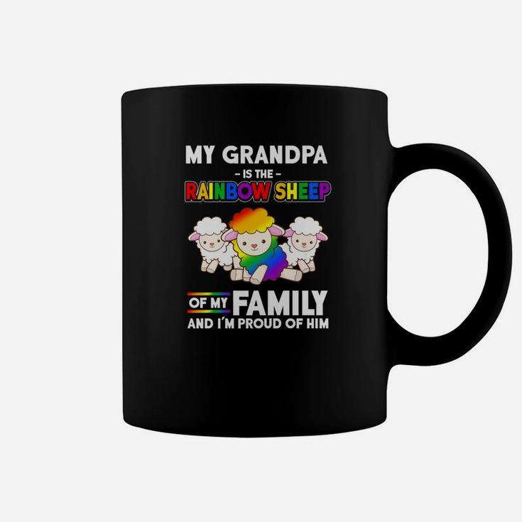 Grandpa Rainbow Sheep Family Proud Gay Pride Coffee Mug
