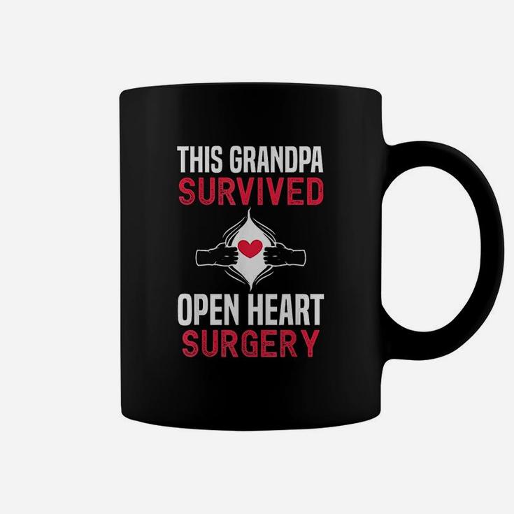 Grandpa Survived Open Heart Surgery Get Well Soon Coffee Mug