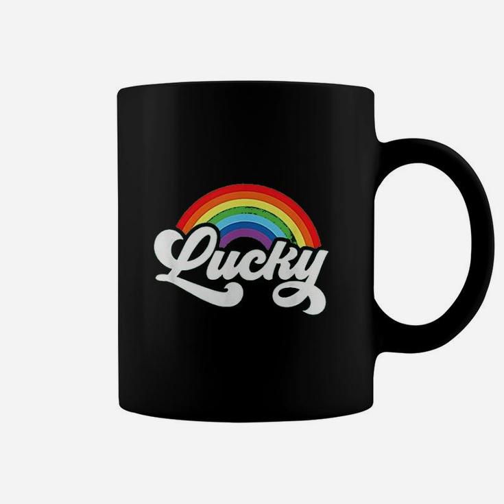 Green St Patricks Day For Women Lucky Rainbow Retro Coffee Mug