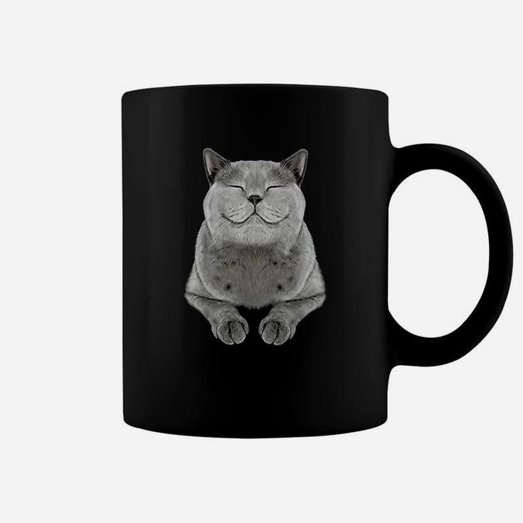 Grey Cat Smile Eager Face Coffee Mug
