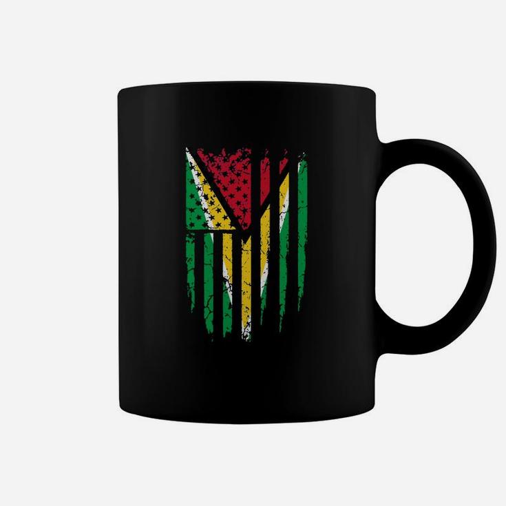 Guyanese American Guyana And America Flag Coffee Mug