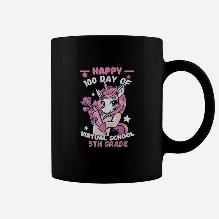 Happy 100 Days Of Virtual 5th Grade School Unicorn Teacher Coffee Mug