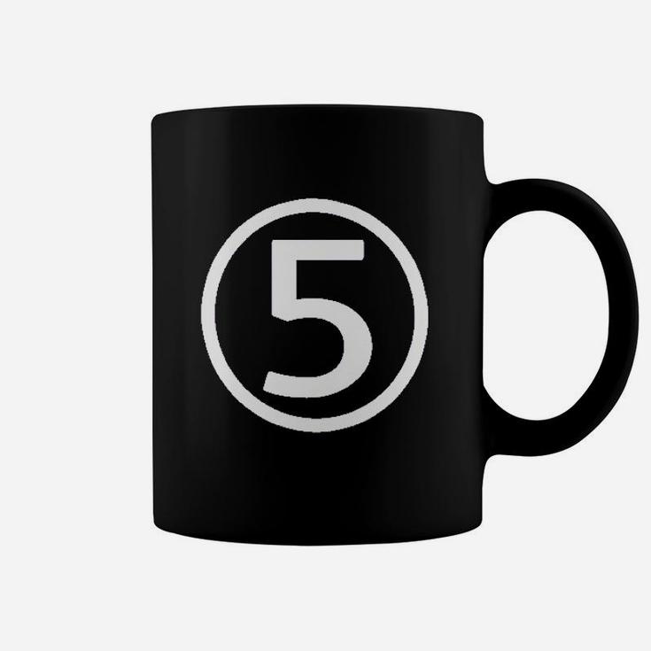 Happy Family Clothing Fifth Birthday Modern Circle Number Five Coffee Mug