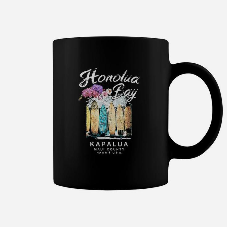 Hawaii Honolua Bay Maui Vintage Surfing Hawaiian Graphic Coffee Mug