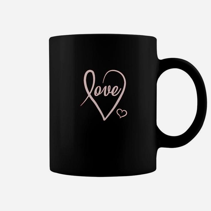 Heart Love Cursive Heart Valentine's Day Women Coffee Mug