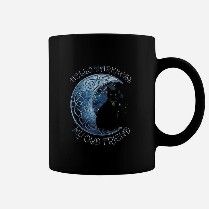 Hello Darkness My Old Friend Funny Cat Moon Coffee Mug