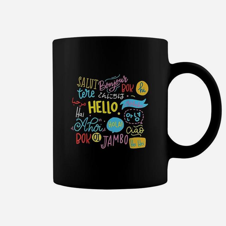Hello Word In Different Languages Travel And Teacher Gift Coffee Mug