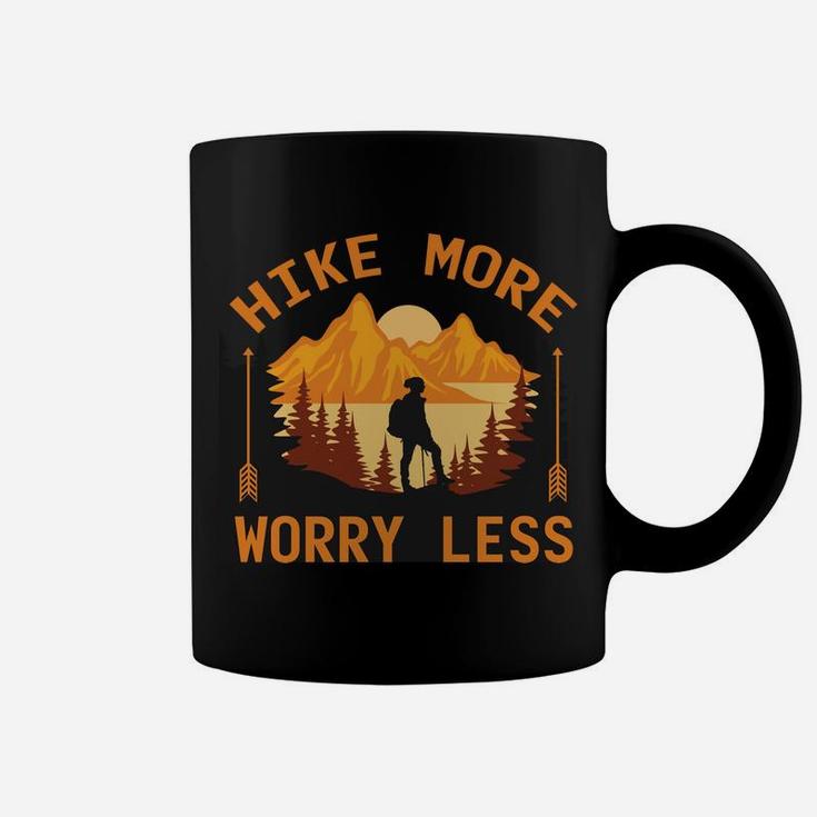 Hike More Worry Less Mountain Hiking Travel Lovers Coffee Mug