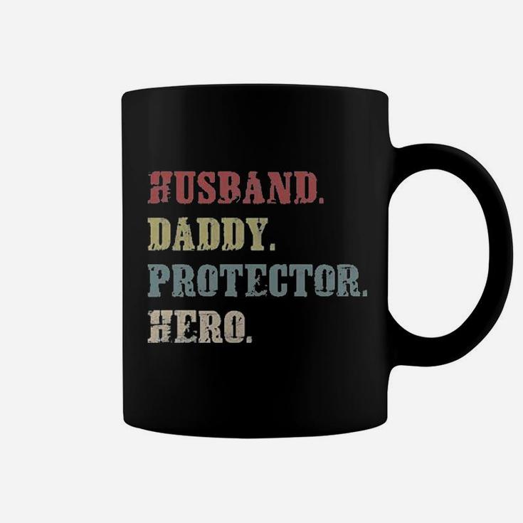 Husband Daddy Protector Hero Cool Vintage 60s 70s 80s Father Dad Coffee Mug