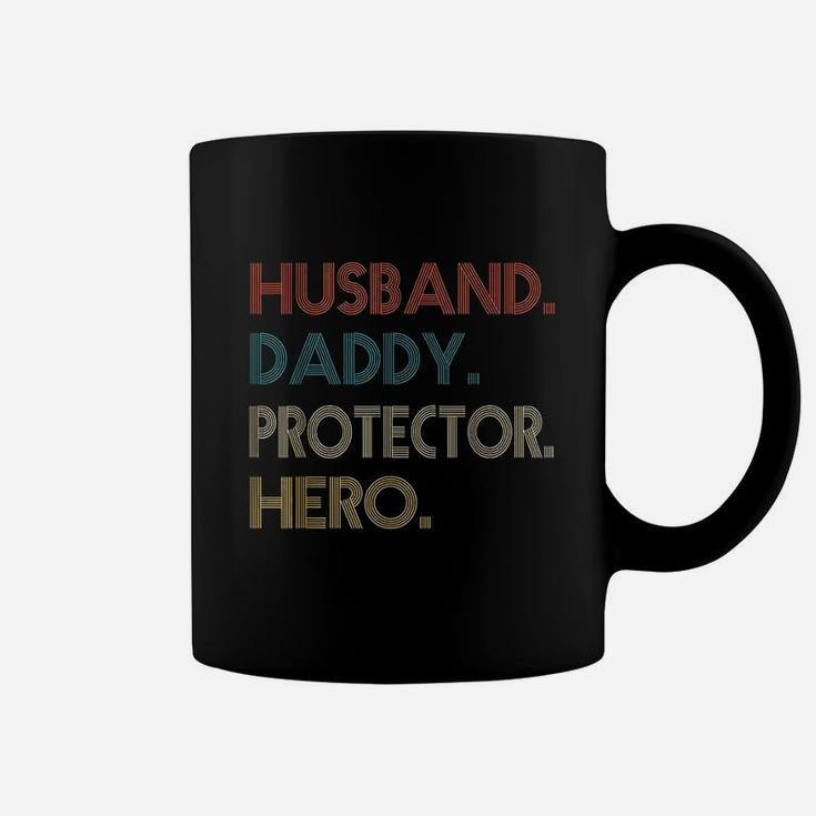 Husband Daddy Protector Hero Fathers Day Gift Dad Son Coffee Mug