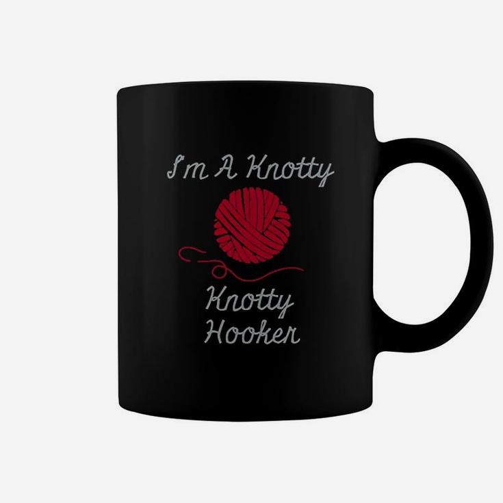 I Am A Knotty Hooker Crochet Knitting Funny Coffee Mug