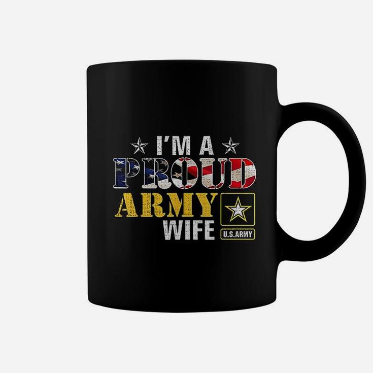 I Am A Proud Army Wife American Flag Military Gift Veteran Coffee Mug