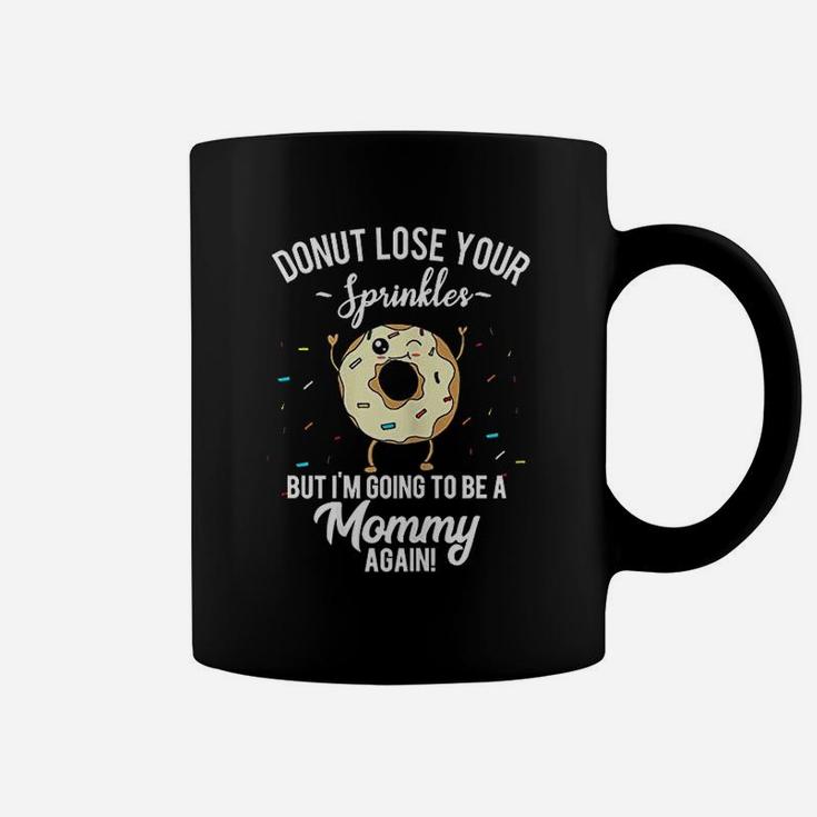 I Am Going To Be A Mommy Again Funny Donut Mom Quote Reveal Coffee Mug