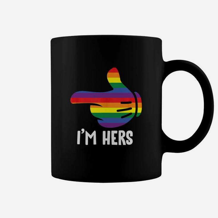 I Am Hers Rainbow Lesbian Couple Funny Lgbt Pride Matching Coffee Mug