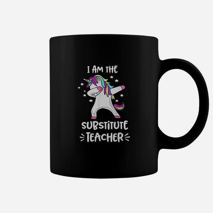 I Am The Substitute Teacher Dabbing Unicorn Substitute Coffee Mug