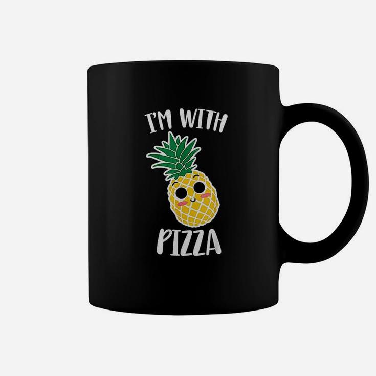 I Am With Pizza Funny Halloween Pineapple Pizza Couple Coffee Mug