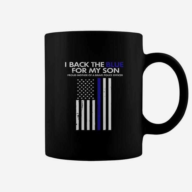 I Back The Blue For My Son Thin Blue Line Police Mom Gift Coffee Mug