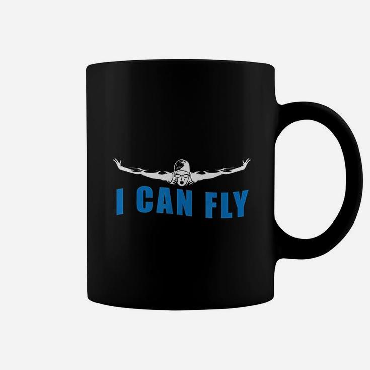I Can Fly Butterfly Swimmer Cool Funny Swimming Coffee Mug