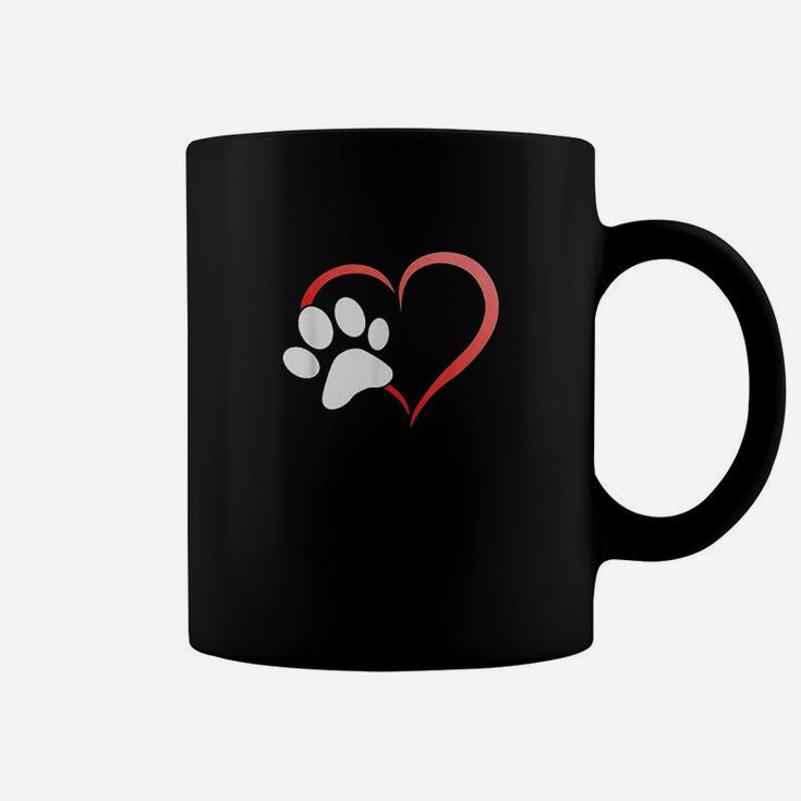 I Heart Love Dogs Cats Paw Coffee Mug