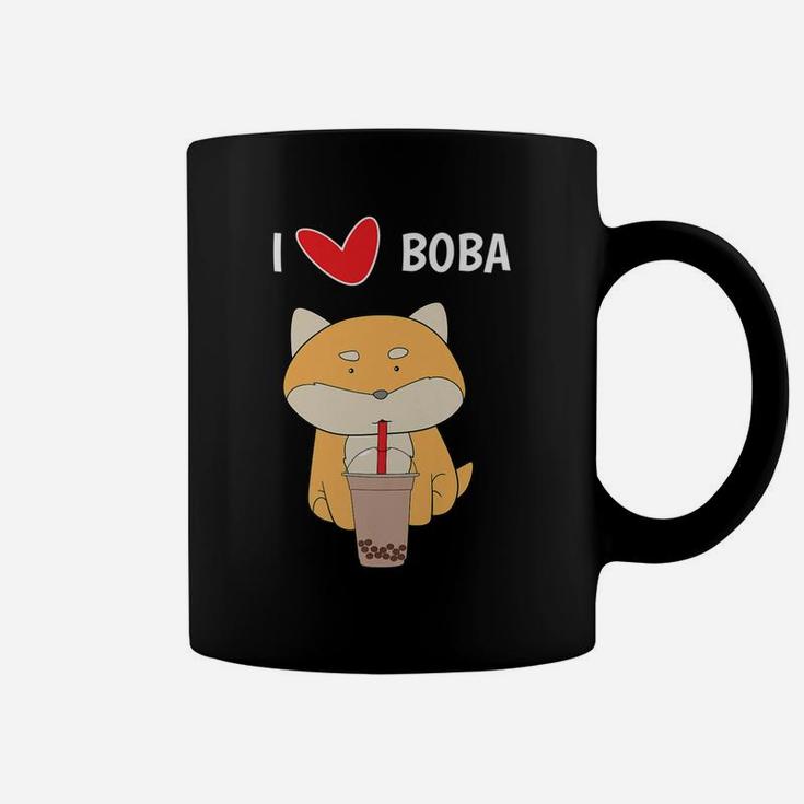 I Love Boba Funny Corgi Dog Bubble Tea Cute Coffee Mug