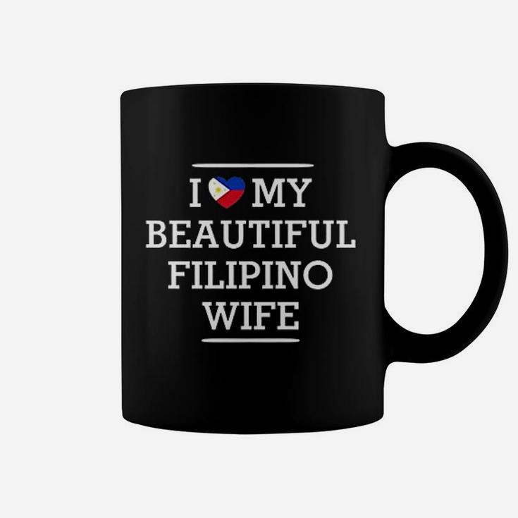 I Love My Beautiful Filipino Wife Flag Heart Coffee Mug