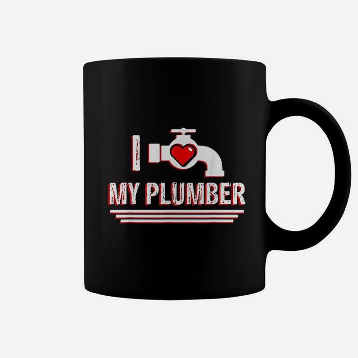 I Love My Plumber Valentines Day Plumbers Wife Coffee Mug