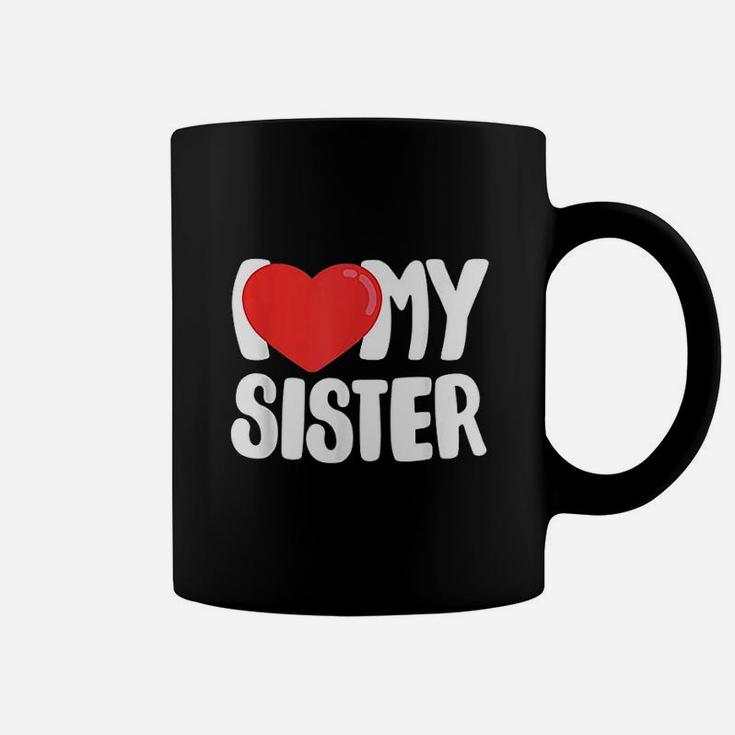 I Love My Sister With Large Red Heart Coffee Mug
