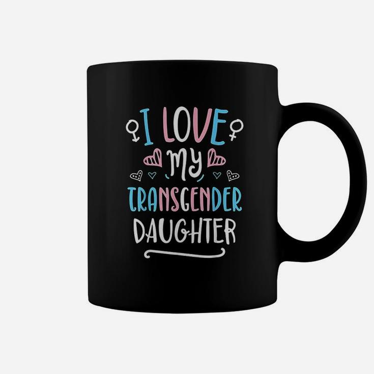 I Love My Transgender Daughter Lgbt Pride Flag Trans Mom Dad Coffee Mug