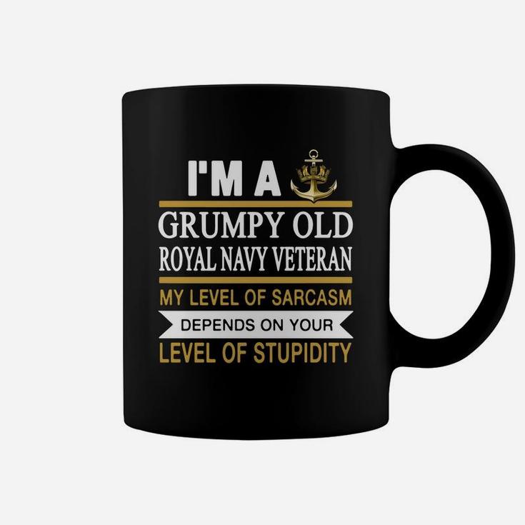 I M A Grumpy Old Man Royal Navy Veteran My Level O - Mens Premium T-shirt Coffee Mug