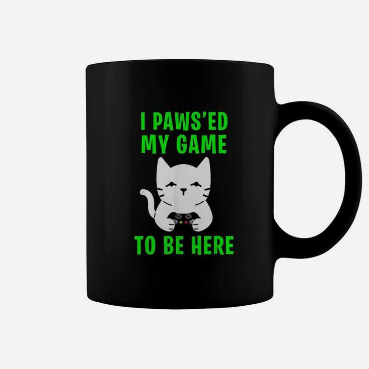 I Pawsed My Game To Be Here Kitty Cat Video Gamer Coffee Mug