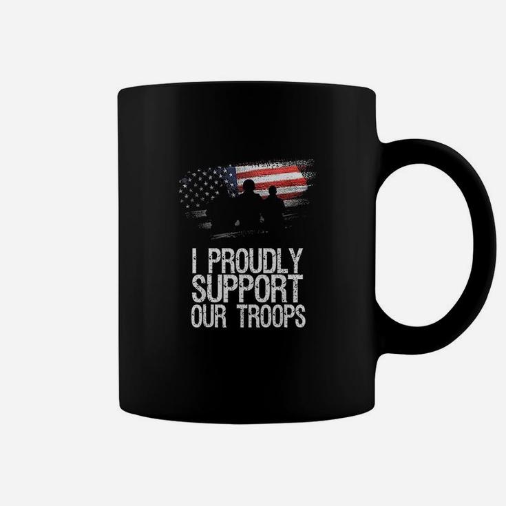 I Proudly Support Our Troops Veteran's Day Vintage Usa Flag Coffee Mug