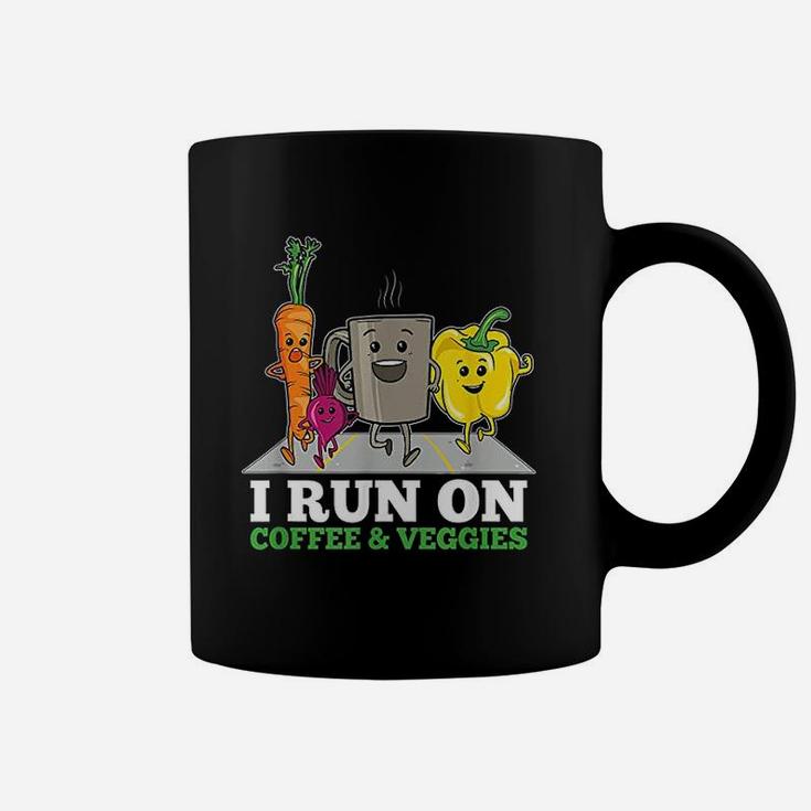 I Run On Coffee Veggies Vegan Runner Vegetarian Gift Vegan Coffee Mug