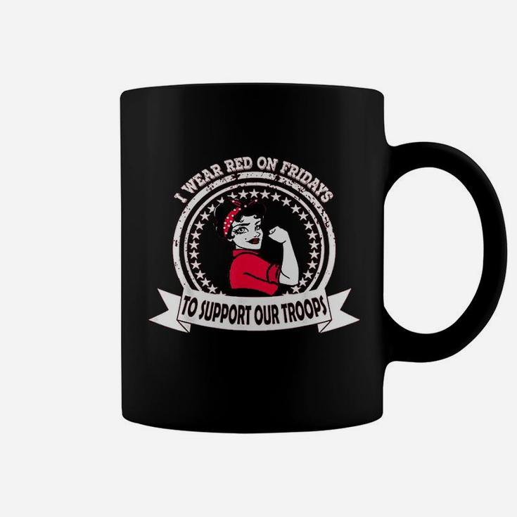 I Wear Red On Fridays For Military Women Mom Wife Daughter Coffee Mug