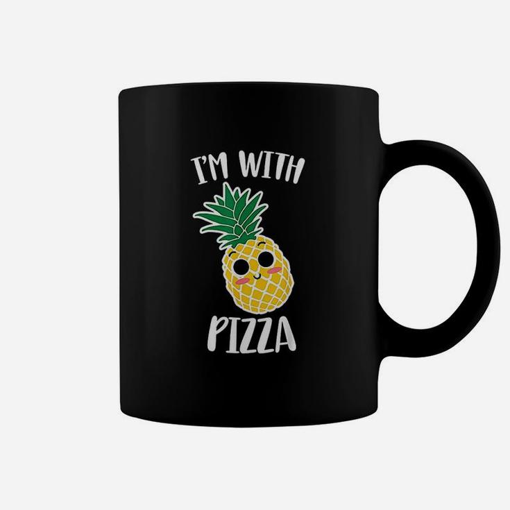 Im With Pizza Funny Halloween Pineapple Pizza Couple Coffee Mug