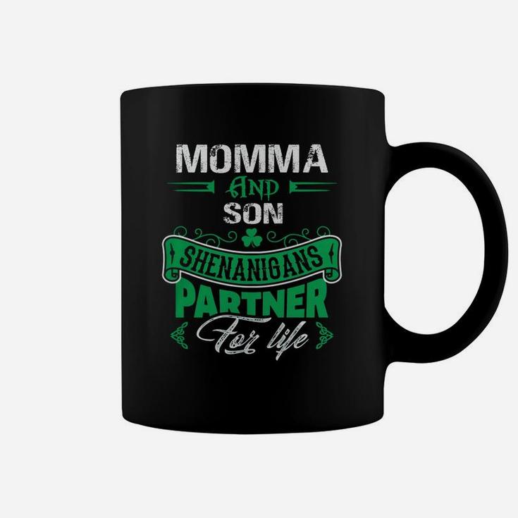 Irish St Patricks Day Momma And Son Shenanigans Partner For Life Family Gift Coffee Mug