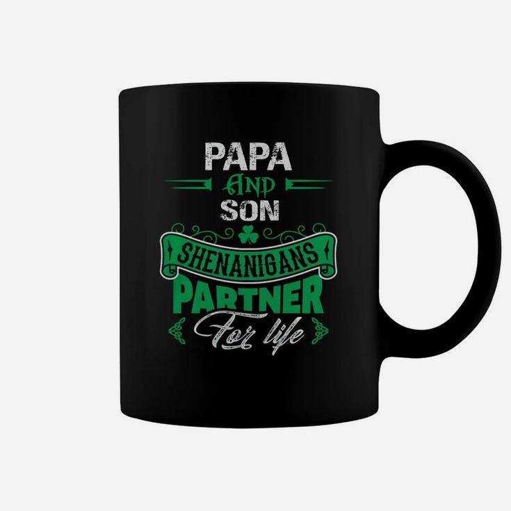 Irish St Patricks Day Papa And Son Shenanigans Partner For Life Family Gift Coffee Mug