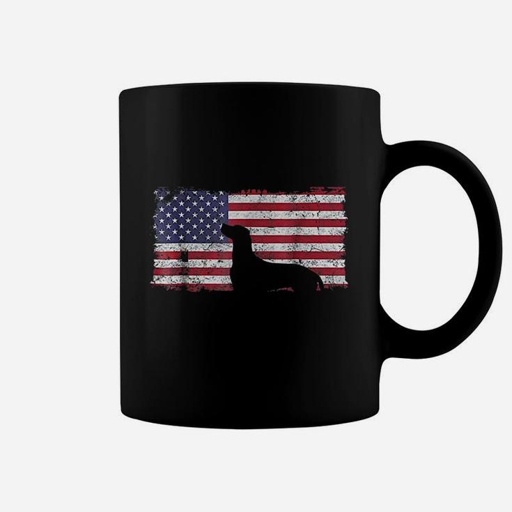 July Vizsla Dog American Flags Coffee Mug