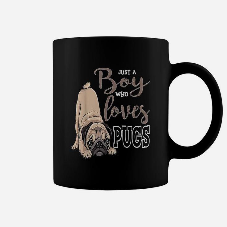 Just A Boy Who Loves Pugs Cute Pug Dog Lover Coffee Mug