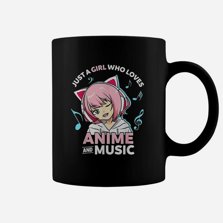 Just A Girl Who Loves Anime And Music Women Anime Coffee Mug