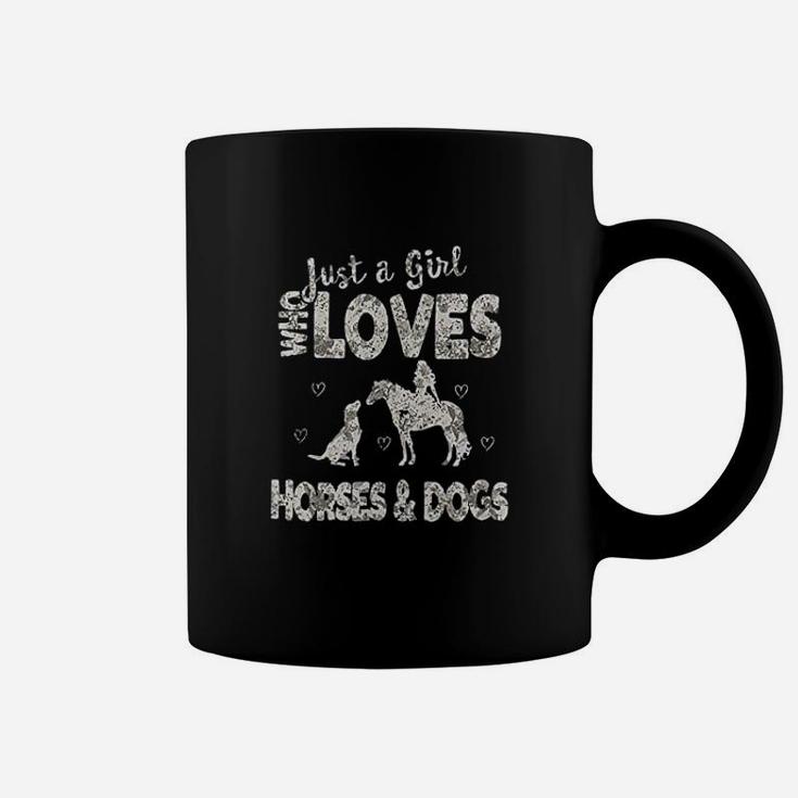 Just A Girl Who Loves Horses And Dogs Funny Horse Dog Coffee Mug