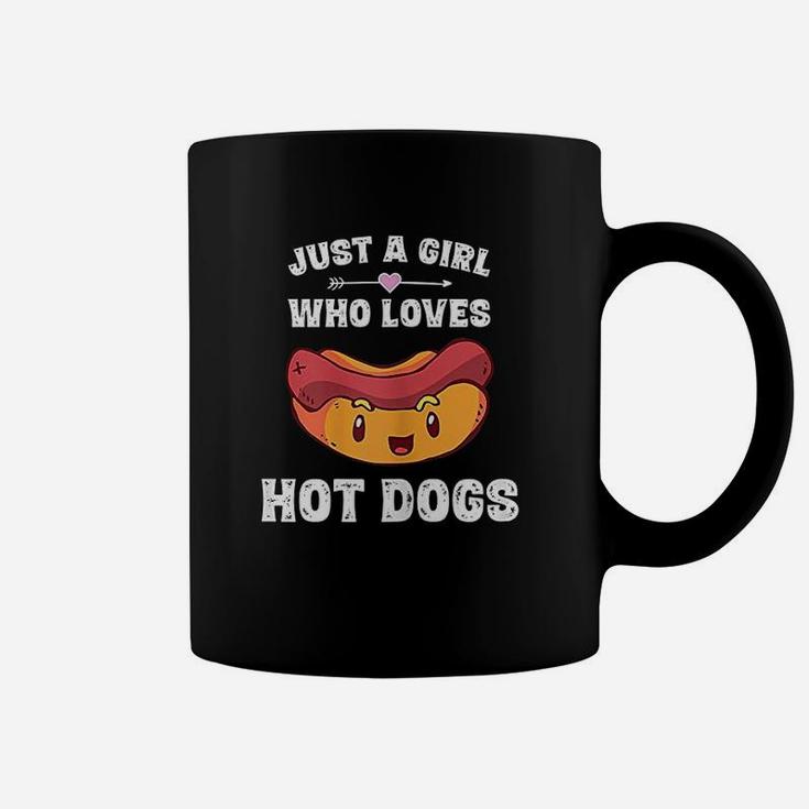 Just A Girl Who Loves Hot Dogs Funny Hot Dog Coffee Mug