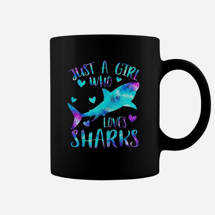 Just A Girl Who Loves Sharks Galaxy Shark Lover Girls Gifts Coffee Mug