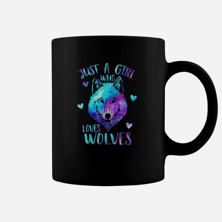 Just A Girl Who Loves Wolves Galaxy Space Coffee Mug