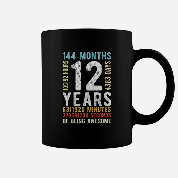 Kids 12th Birthday 12 Years Old Vintage Retro 144 Months  Coffee Mug