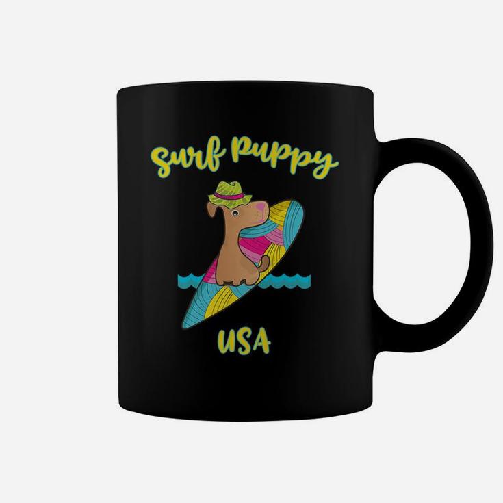 Kids Funny Surf Puppy For Kids Who Love Dogs Coffee Mug